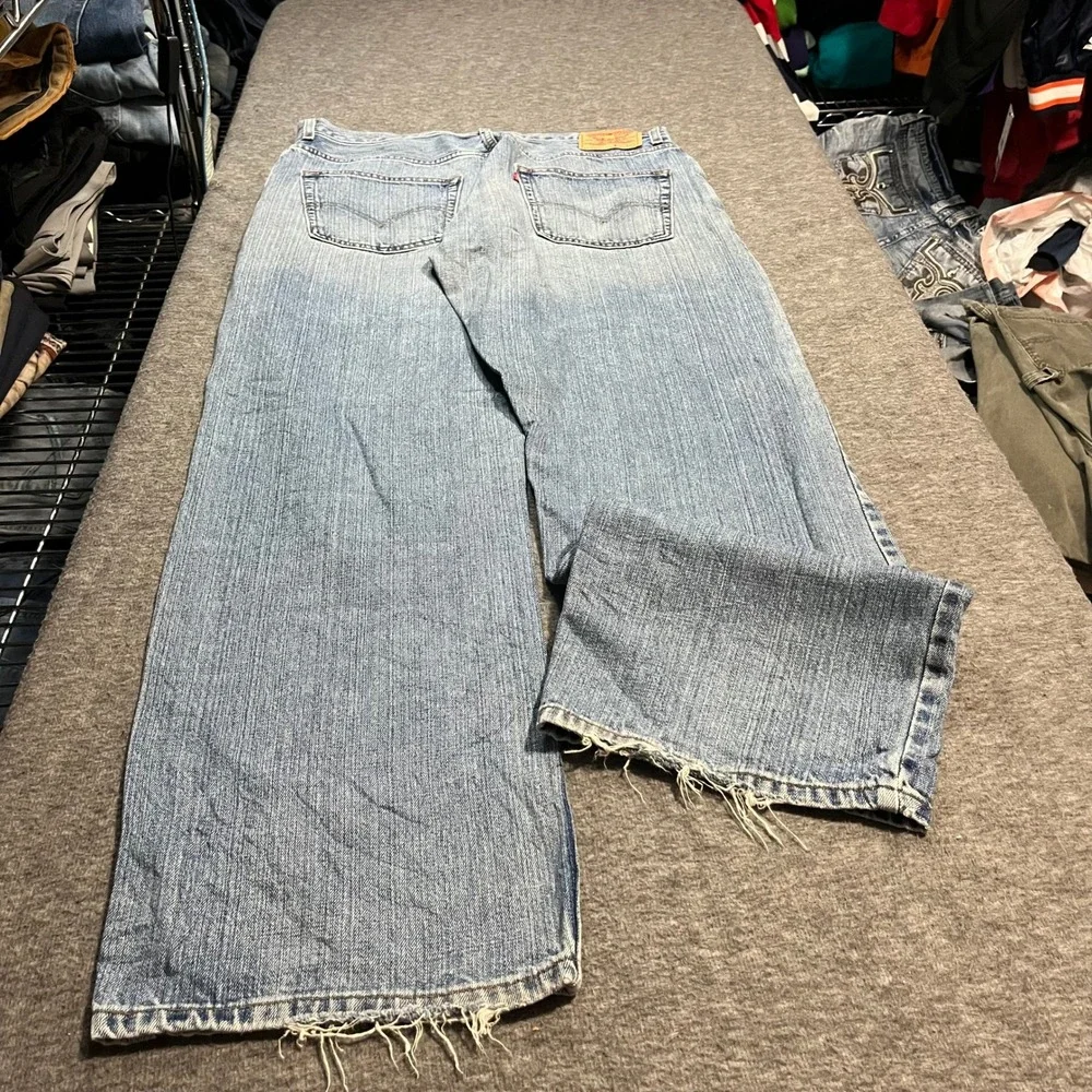 Levis 569 Loose Straight Jeans Mens 36x34 Light Wash Baggy Denim Skater Y2K